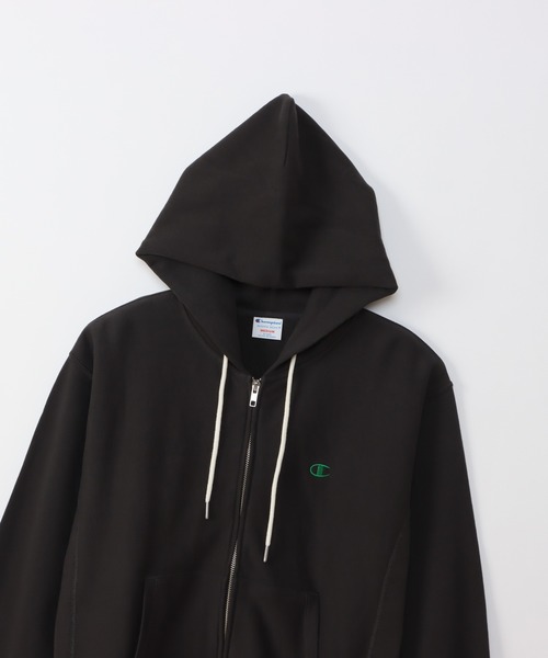 「Champion」 ジップアップパーカー MEDIUM グレー レディース_画像3