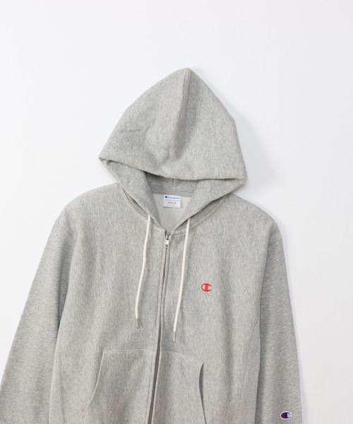 「Champion」 ジップアップパーカー MEDIUM グレー レディース_画像5