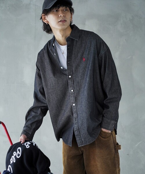 「U.S. POLO ASSN.」 長袖シャツ SMALL サックスブルー メンズ_画像2
