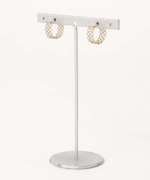 【con affetto 】 K10デザインピアス　メッシュ　K10YG con affetto ピアス K10デザインピアス レディース : ZOZOTOWN Yahoo