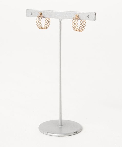【con affetto 】 K10デザインピアス　メッシュ　K10YG con affetto ピアス K10デザインピアス レディース : ZOZOTOWN Yahoo