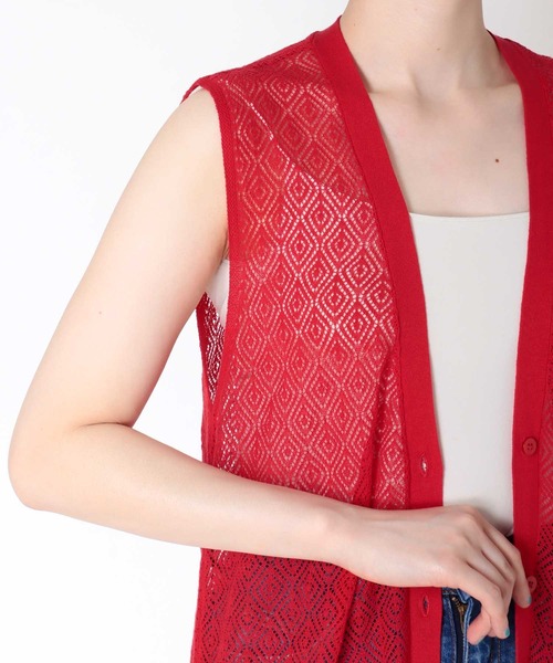 DRESSLAVE ベスト ジレ CADDITION/ sheer knitting long vest