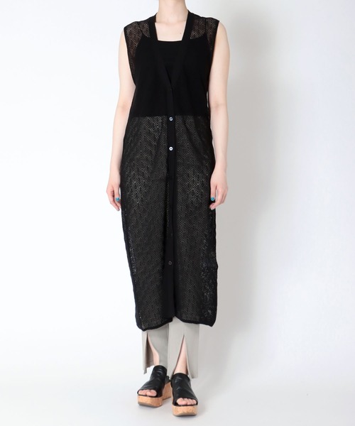 ベスト ジレ CADDITION/ sheer knitting long vest(シアーニットロングベスト) レディース DRESSLAVE ベスト ジレ CADDITION/ sheer knitting long vest