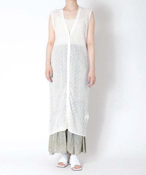 ベスト ジレ CADDITION/ sheer knitting long vest(シアーニットロングベスト) レディース DRESSLAVE ベスト ジレ CADDITION/ sheer knitting long vest