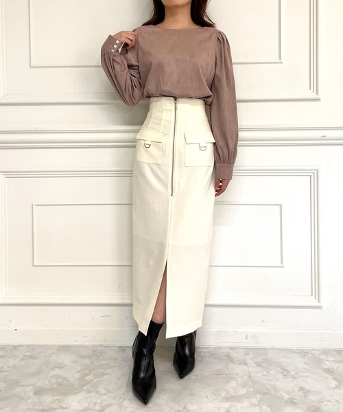 スカート付き ROYAL PARTY マルチサイズ スカート フロントZIPハイウエストタイト