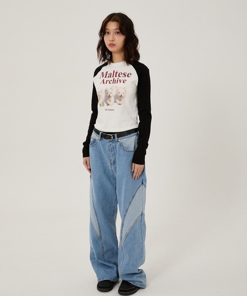 【WAI KEI】★男女兼用★MLTS ラグラン スウェットシャツ WaiKei tシャツ 「UNISEX」Wai Kei／マルチーズラグランT メンズ