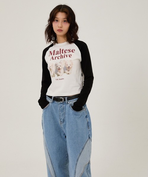 WaiKei tシャツ 「UNISEX」Wai Kei／マルチーズラグランロングT