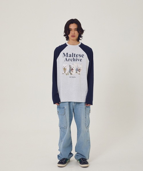 【WAI KEI】★男女兼用★MLTS ラグラン スウェットシャツ WaiKei tシャツ 「UNISEX」Wai Kei／マルチーズラグランロングT