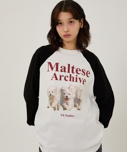 【WAI KEI】★男女兼用★MLTS ラグラン スウェットシャツ WaiKei tシャツ 「UNISEX」Wai Kei／マルチーズラグランロングT