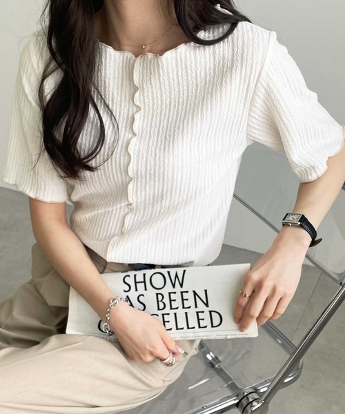 tシャツ 前後2WAY配色メロー5分袖カットソー レディース | GeeRA | 14