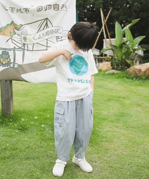 EARTH 　Tシャツ　パンツ　パイル地　アース　海外子供服 William＆Beta tシャツ スマイルアースTシャツ キッズ 子供服 男の子