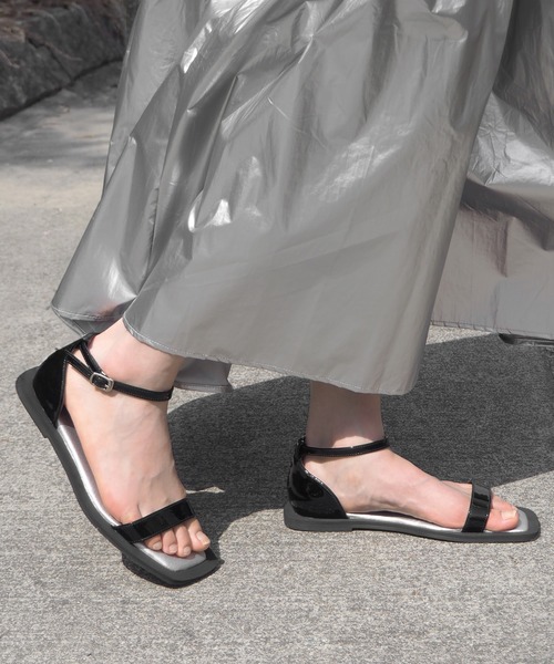 minia サンダル メタリックベタサンダル レディース : ZOZOTOWN Yahoo  