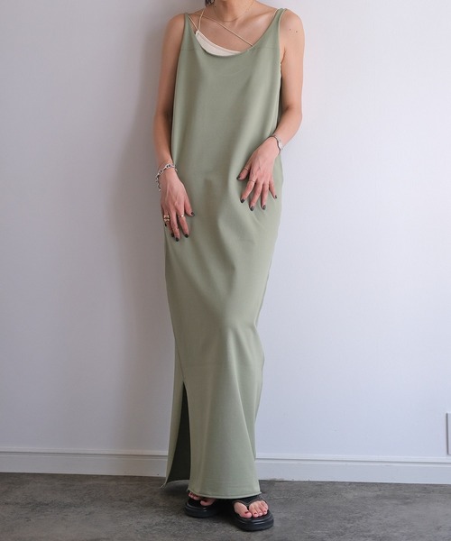 AKTE（アクテ） ワンピース ナローストラップニットワンピース