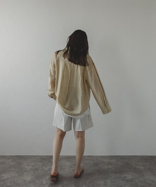 MINERTE ブラウス シャツ 「MINERTE」layered stripe shirt