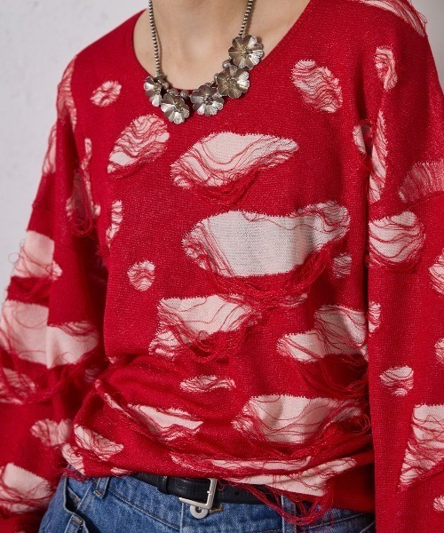 seyto 2トーンダメージニット seyto（セイト）の「Two tone damage knit / 2トーンダメージ