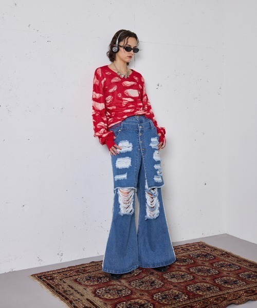 KAMIYA 2024-25AW レディース ダメージニットスタイリング