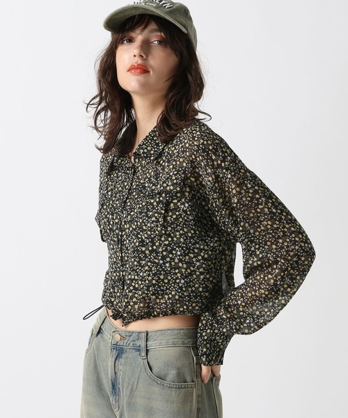 FOREVER21 ブラウス シャツ 「2024FW」クロップドドロストシャツ