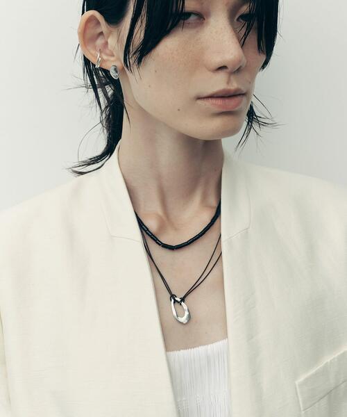 ネックレス SMELLY so’　oval plate cord necklace レディース