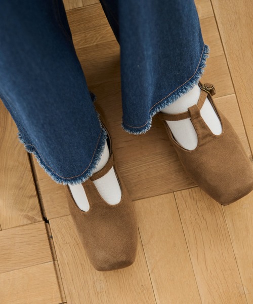 【新品未使用】フェイクレザー ストラップ バレエシューズ　パンプス バレエシューズ パンプス レディース ストラップ フラット