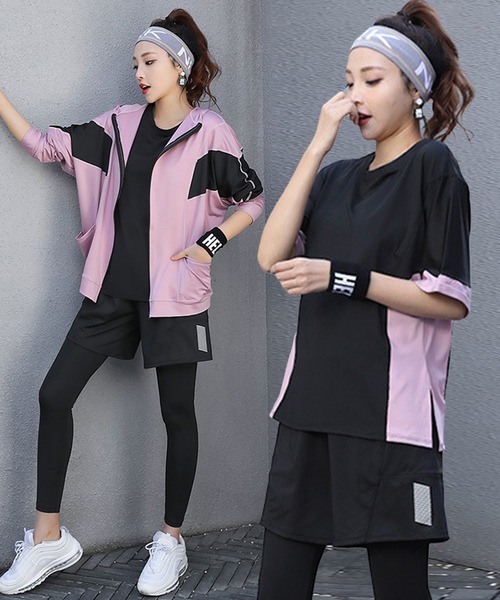 DAY CLOSET レギンス スパッツ レディース バイカラーヨガ