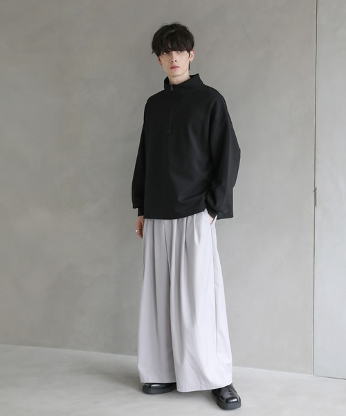 ASTRONOMY tシャツ コットンポンチハーフジップカットソー メンズ