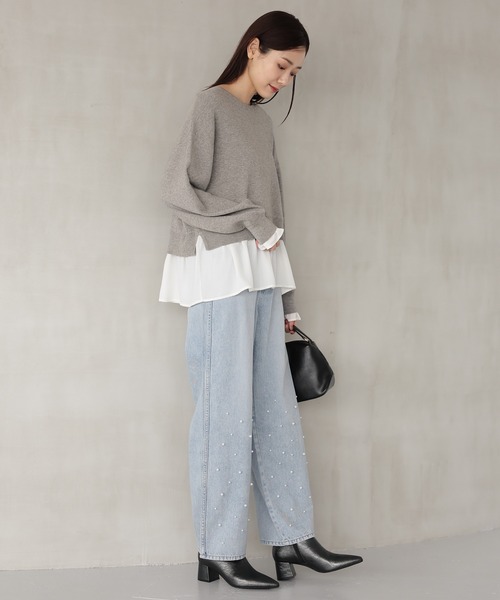 GLOBAL WORK（グローバルワーク） ニット セーター メルティ布帛