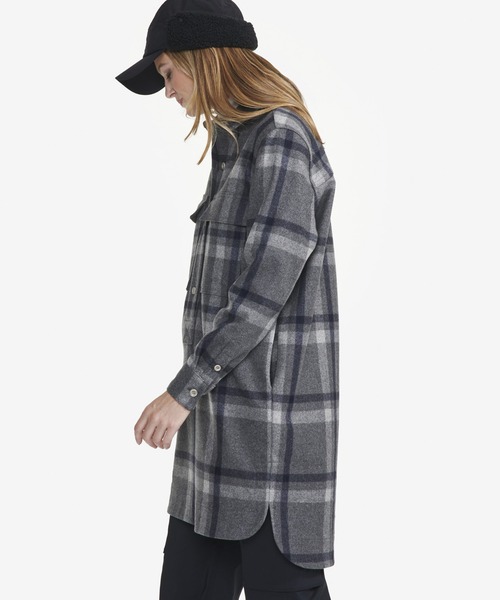 【エーグル】エーグル AIGLE チェックシャツドレス AIGLE シャツワンピース ウールチェックシャツドレス