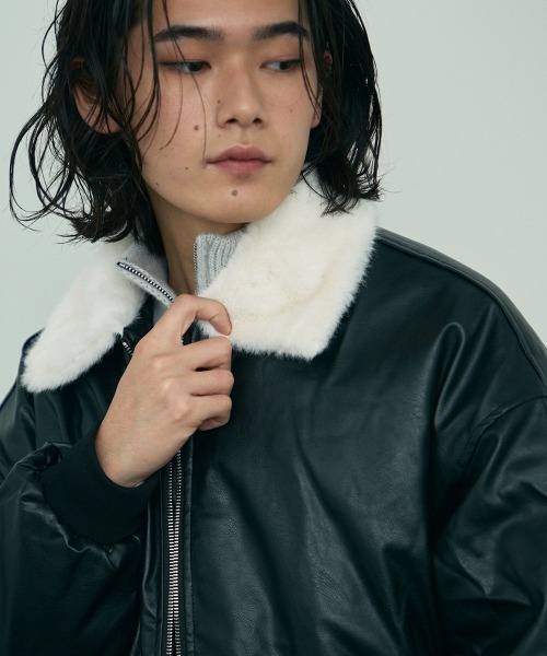 Shoowtime（ショウタイム） ブルゾン アウター fur collar synthetic