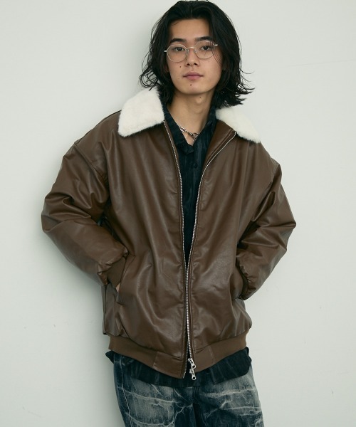 Shoowtime（ショウタイム） ブルゾン アウター fur collar synthetic