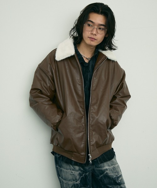 Shoowtime（ショウタイム） ブルゾン アウター fur collar synthetic