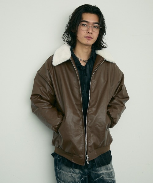 Shoowtime（ショウタイム） ブルゾン アウター fur collar synthetic