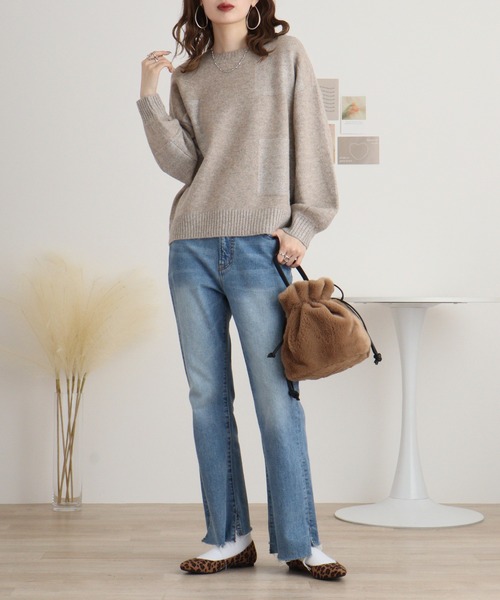 ニット セーター Anna Nicola パッチワークラメニットプルオーバー レディース Anna Nicola ニット セーター パッチワークラメニットプル