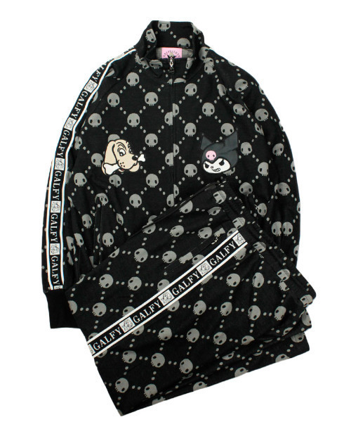 クロミ × ガルフィー ガルフィーセットアップL GALFY×KUROMI/ガルフィー×クロミ ドクロだらけセットアップ(MENS