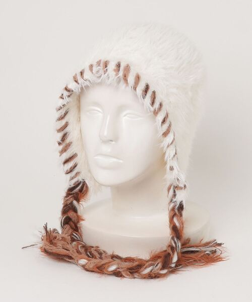 ニット帽 ニットキャップ 「HIKA」配色ステッチモヘアCAP レディース