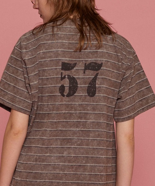 MAISON SPECIAL tシャツ Back Numbering Border T-shirt/バック