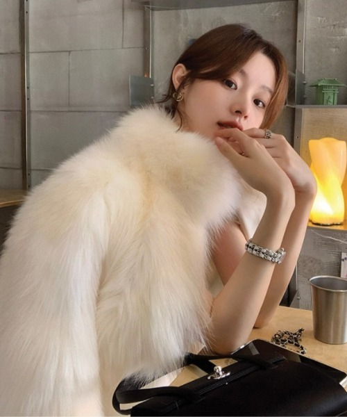 おしゃれスタ コート アウター ふわっとフェイクファージャケット