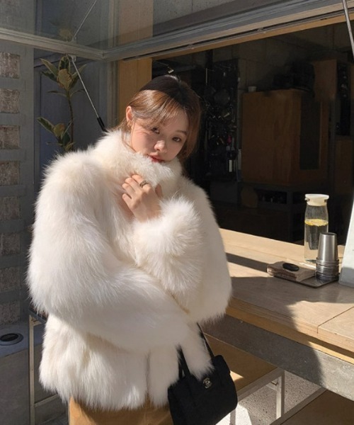 おしゃれスタ コート アウター ふわっとフェイクファージャケット