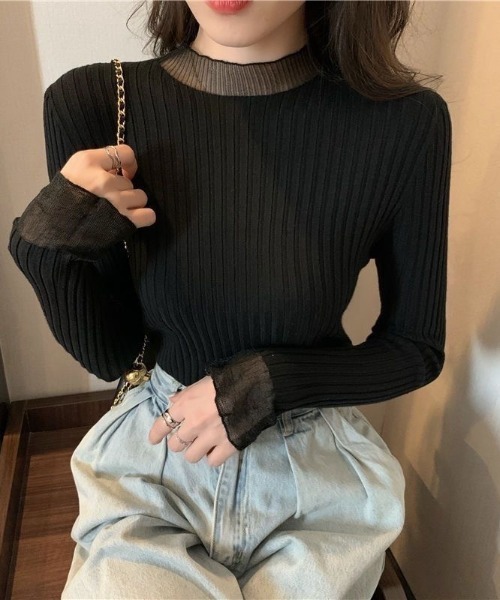 ニット セーター 「着回し力」シアーフリルニット レディース SNIDEL（スナイデル）の「シアーフリルニット（ニット/セーター