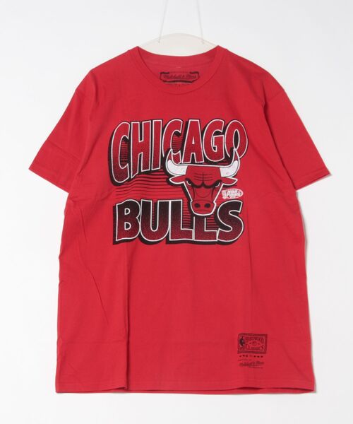送料関税込[NBA]Mitchell&Ness男女兼用BULLS Tシャツ★大人気★ Mitchell&Ness tシャツ 「Mitchell＆Ness」NBA INCLINE STACKED