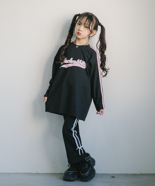 ブラックリボン デザインパンツ URBAN CHERRY パンツ 「U.TRACK」サイドラインリボンデザイン