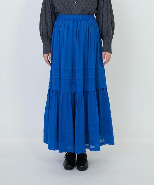 LOISIR ロング スカート コットンボイルティアードスカート : ZOZOTOWN