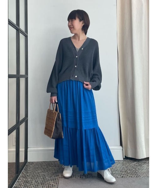 LOISIR ロング スカート コットンボイルティアードスカート : ZOZOTOWN