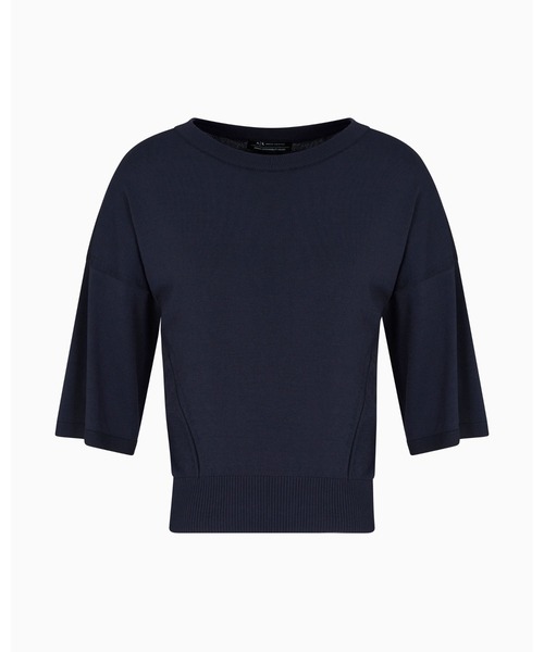 ニット セーター 「A|X アルマーニ エクスチェンジ」BE スクープドネック 半袖ニットプルオーバー レディース ARMANI EXCHANGE ニット セーター 「A|X アルマーニ
