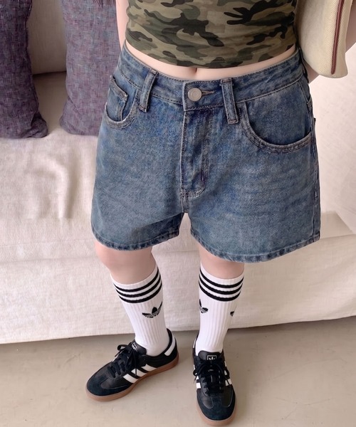 ワイドパンツ ハーフパンツ ジーンズ デニム デニムパンツ 短パン