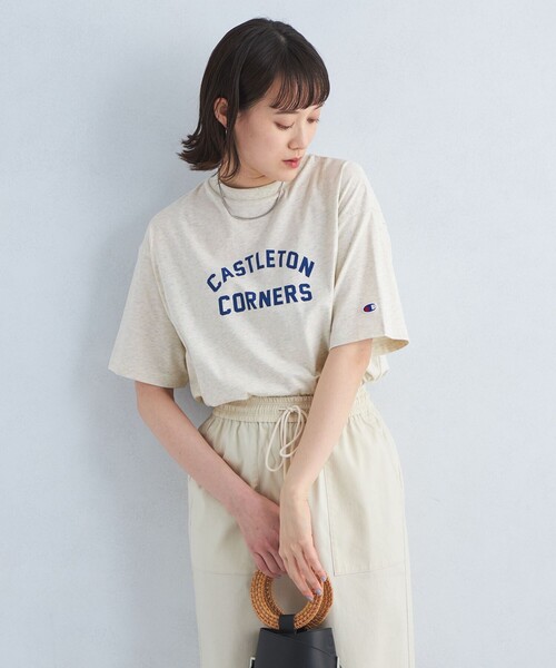 Champion tシャツ 「別注」「Champion」プリント Tシャツ