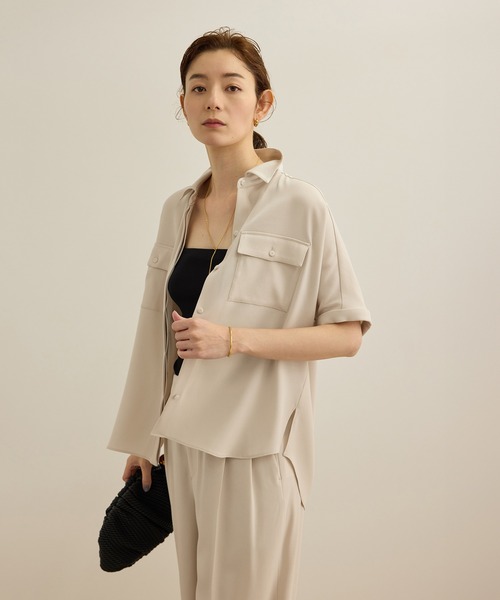 ROPE'（ロペ） ブラウス シャツ 「洗える・カセット服」バックサテン