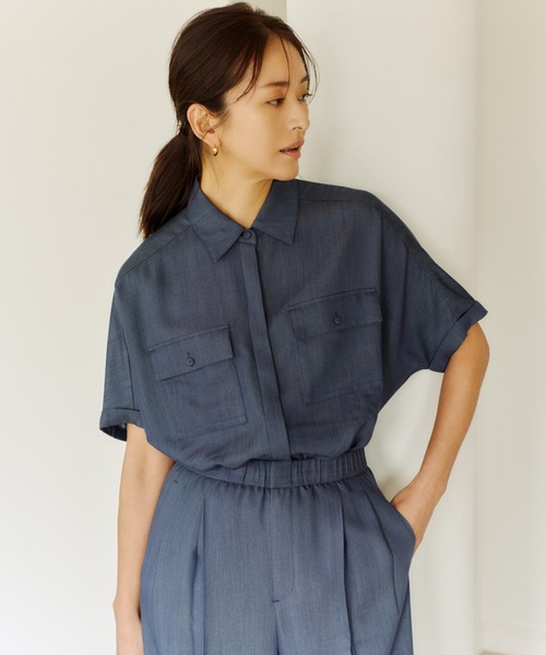 ブラウス シャツ 「洗える・カセット服」バックサテン ドルマンブラウス/お仕事・通勤・セットアップ対応 レディース