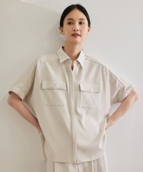 ROPE'（ロペ） ブラウス シャツ 「洗える・カセット服」バックサテン