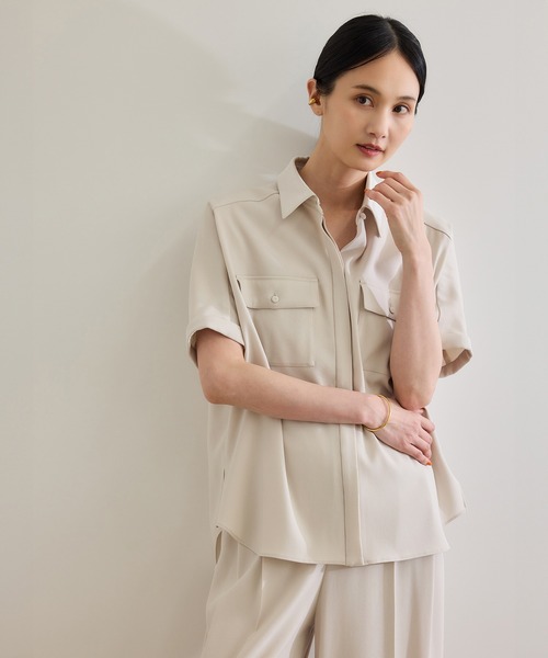 ROPE'（ロペ） ブラウス シャツ 半袖 「洗える・カセット服」バック