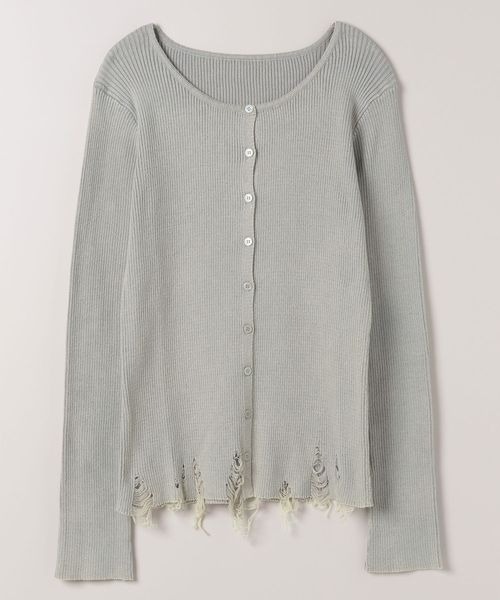 JEANASIS カーディガン 12Gグランジリブクルーカーディガン